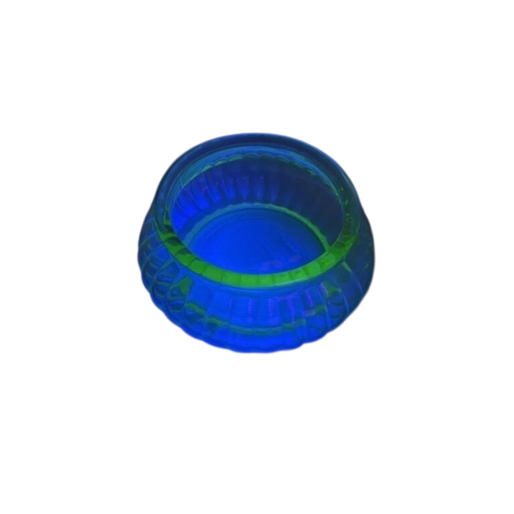 Green Uranium Depression Glass Bowl 4.5”